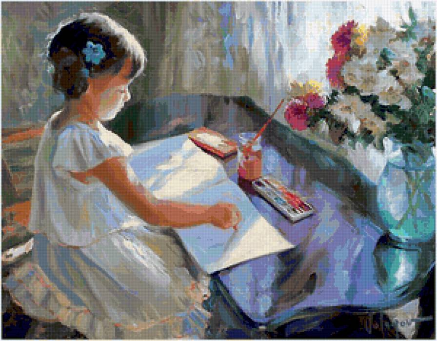 Серия "Девочки" Маленькая художница - предпросмотр