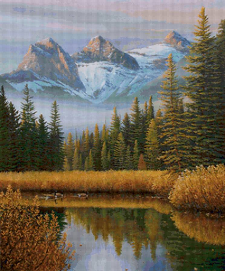 Осень в горах - живопись, пейзаж - предпросмотр