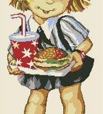 Схема вышивки «девочка на роликах»