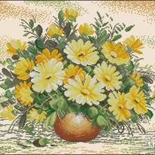 Оригинал схемы вышивки «желтые цветы» (№163909)