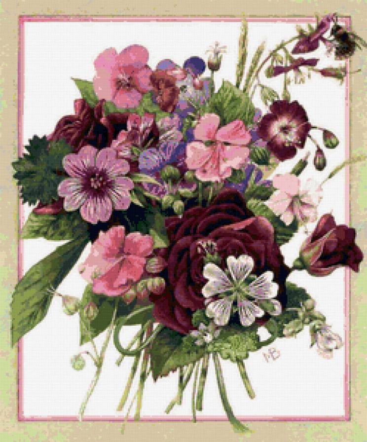 Цветы - букет, цветы, рисунок - предпросмотр