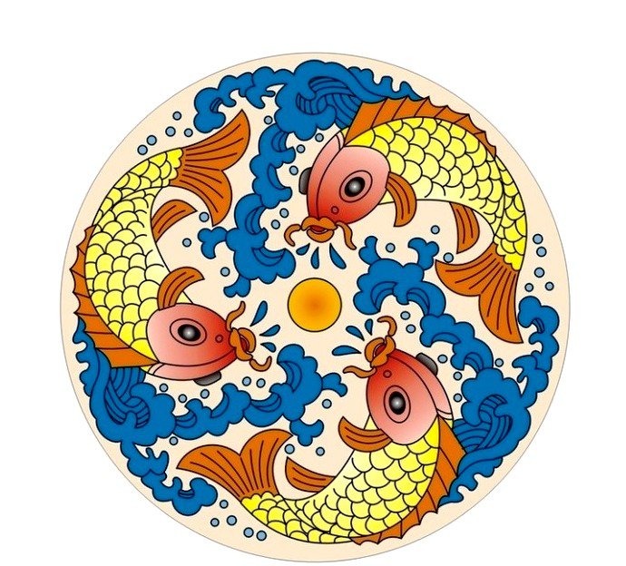 сюжет для подушки - рыбки - оригинал