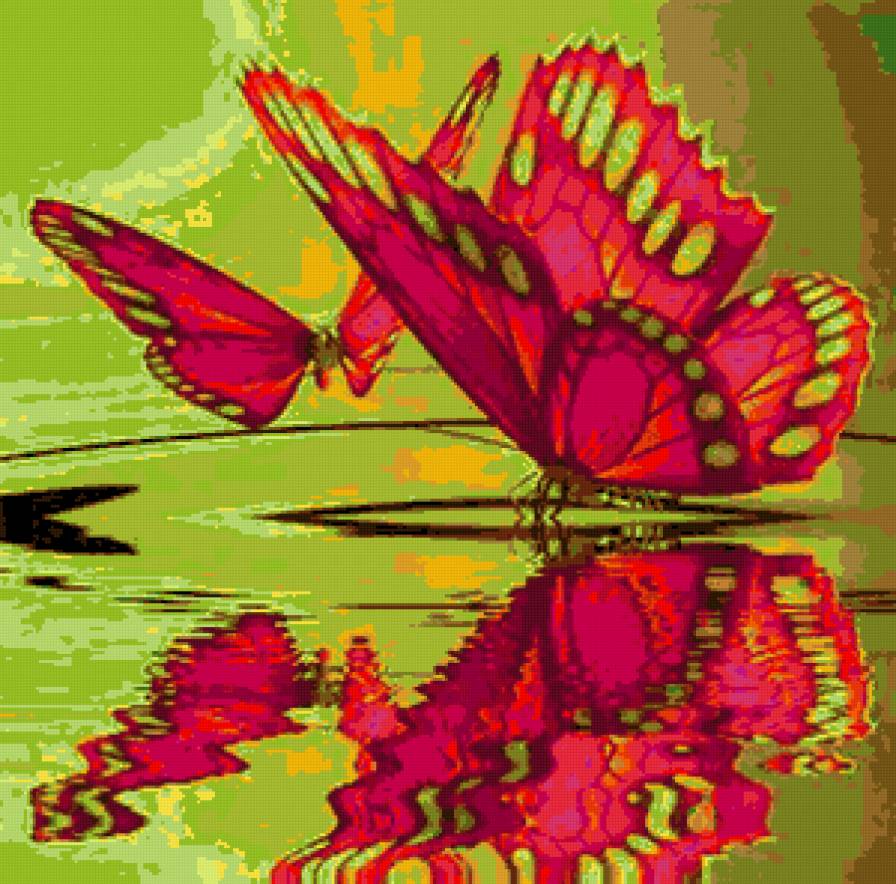 №164246 - пейзаж, бабочки, живщеные - предпросмотр