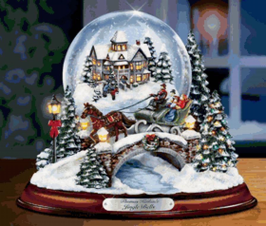Очаровательный снежный шар - шар, зима, рождество, игрушка, праздник, новый год - предпросмотр