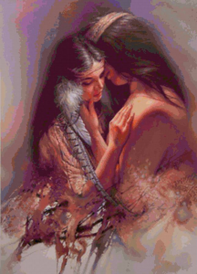 Серия "В индейском стиле" - мужчина, девушка, люди, двое, пара - предпросмотр