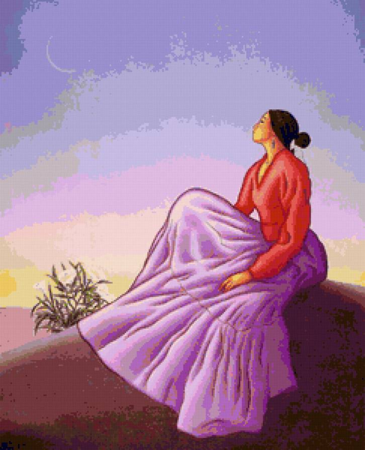 Серия "В индейском стиле" - пейзаж, девушка - предпросмотр