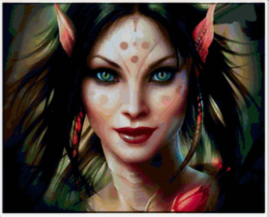 девушка-кошка - кошка, девушка, магия, фэнтази - предпросмотр