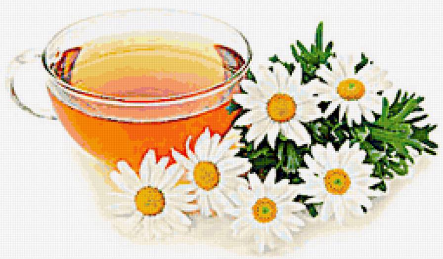 ромашковый чай - для кухни, панно, чай, ромашка, ромашки, посуда, чашечка - предпросмотр