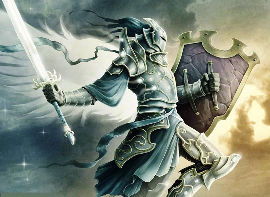 рыцарь - фэнтази, парень, аниме, рыцарь, воин, игра - оригинал