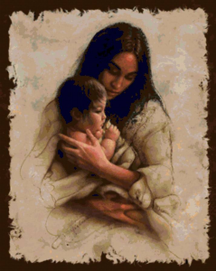 Серия "В индейском стиле" - девушка, дети - предпросмотр