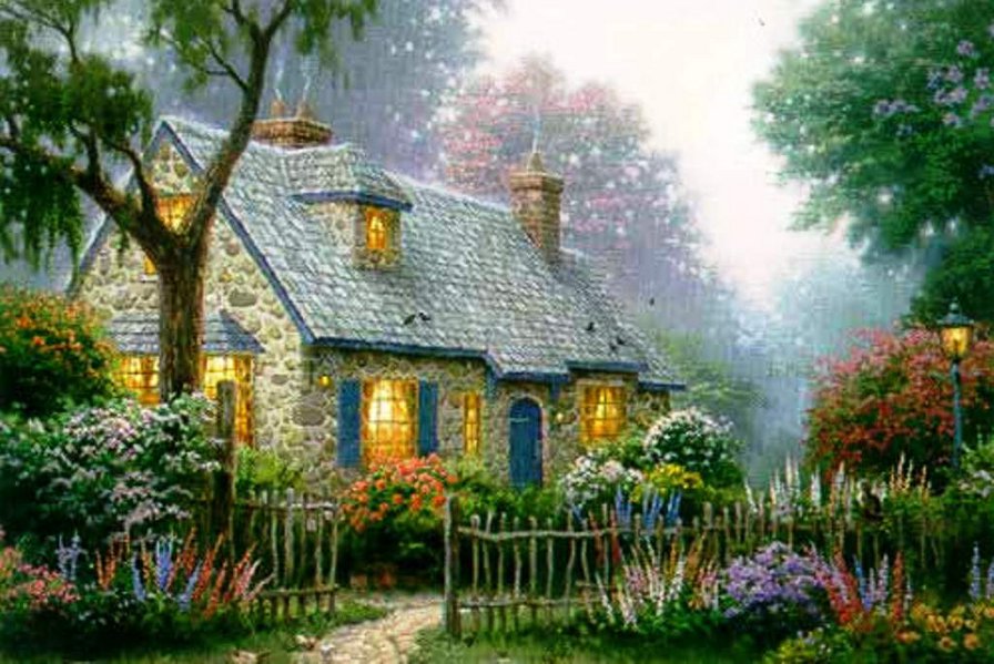 сказочный домик - дом, особняк, домик, фэнтази - оригинал