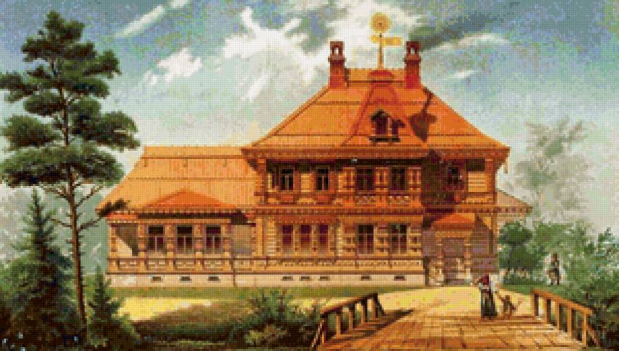 дом - коттедж, терем, особняк, изба, деревянный, дом, домик - предпросмотр