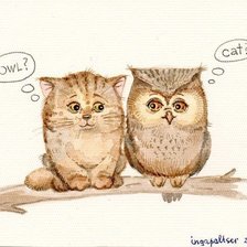 Схема вышивки «Оwl or Cat»