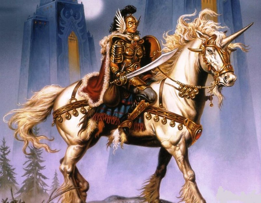 №165291 - лошадь, воин, фэнтази, рыцарь, аниме, игра - оригинал