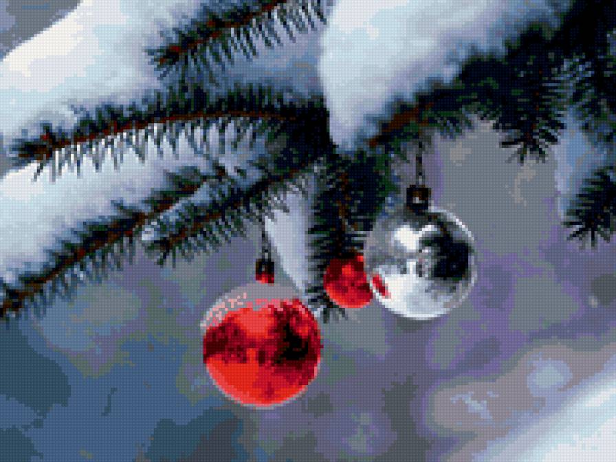 Шарики на елке - новый год, шарики, елка - предпросмотр