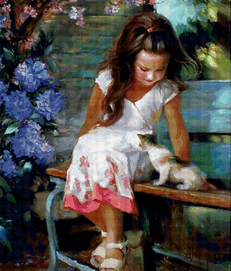 Друзья 1 - котенок, девочка, дети - предпросмотр