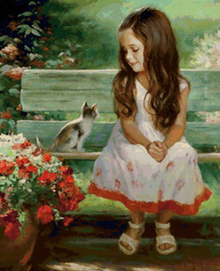 Друзья 2 - девочка, дети, котенок - предпросмотр