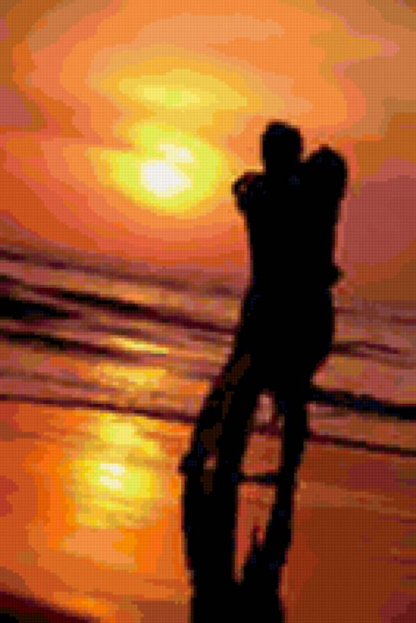 закат - природа двое любовь - предпросмотр