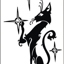 Оригинал схемы вышивки «Черная кошка» (№165771)