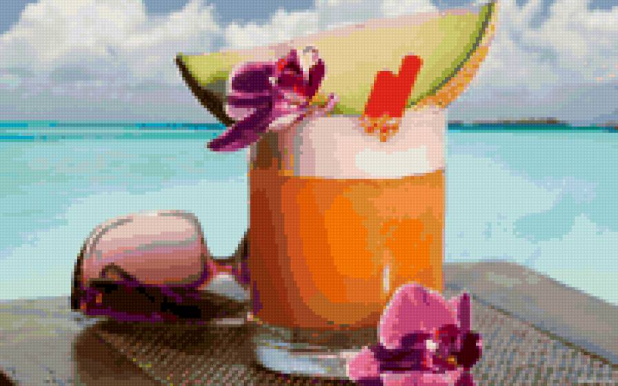 Летний коктейль - солнце, лето, отдых, напитки, пляж - предпросмотр