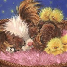 Схема вышивки «Сон щенка»