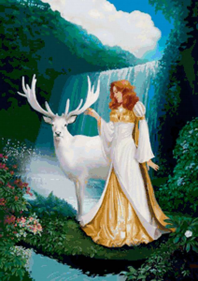 12456 - живопись, животные, женщина, девушка, картина - предпросмотр