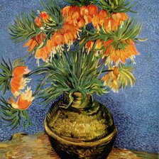 Оригинал схемы вышивки «Цветы в бронзовой вазе. Ван Гог.» (№166737)