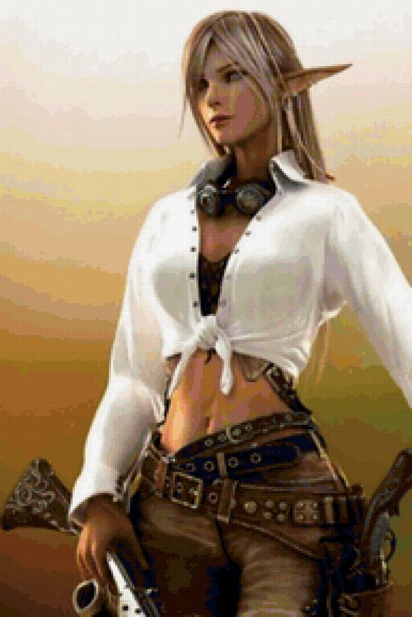 №166808 - аниме, эльфы, техас, фэнтази, воин, запад, воительница, эльфийка - предпросмотр