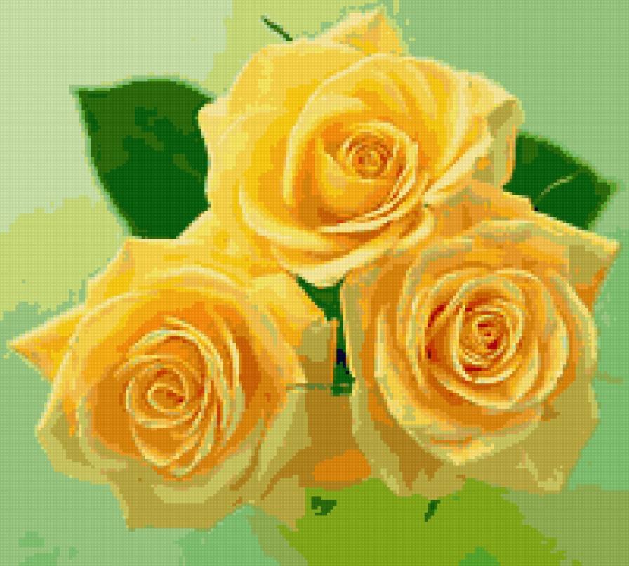 Жёлтые розы - природа, букет, флора.розы, цветы - предпросмотр