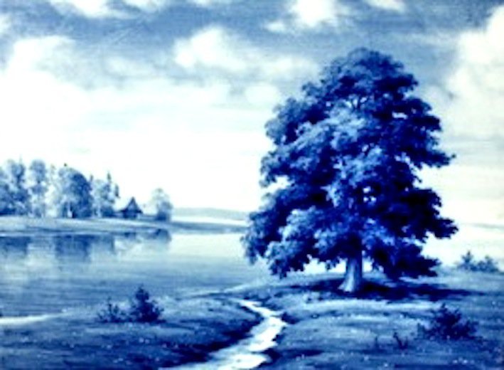 гжель дуб у реки схема - оригинал