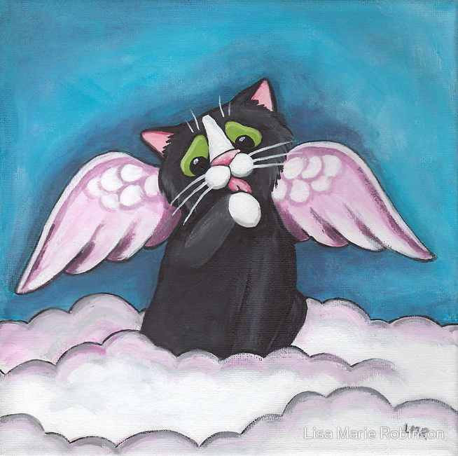 Котик Ангелочек - котик, ангелочек, рисунок, кот - оригинал