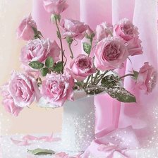 Схема вышивки «Серия "Цветы" Розы в вазе»
