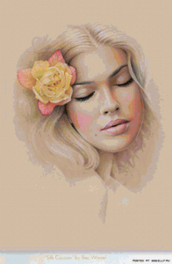 Серия "Лица" С розой - лицо, цветок, девушка - предпросмотр