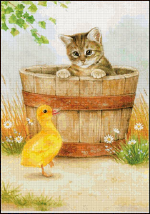 Прятки - животные, кошки, живопись - предпросмотр