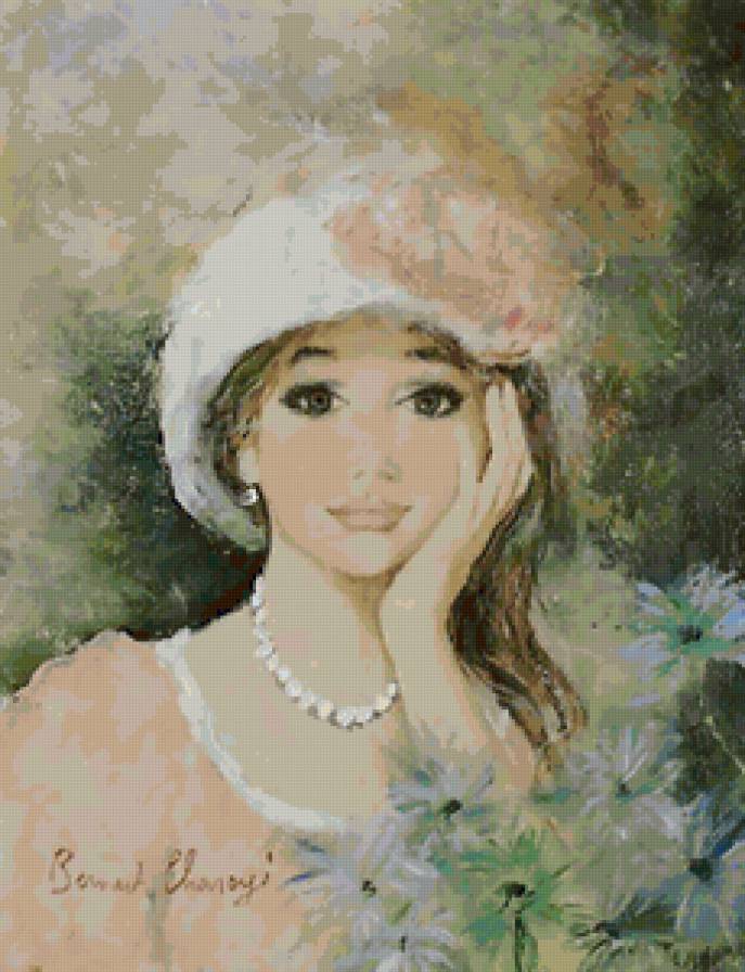 Милое ретро - женский образ, живопись - предпросмотр