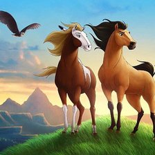 Схема вышивки «Спирит и Гроза»