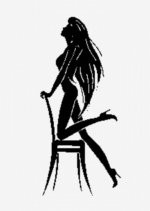 Девушка - девушка, монохром - предпросмотр