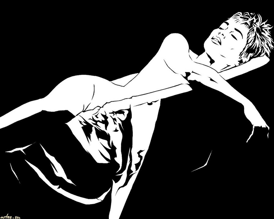 девушка - .девушка, черно - белая - оригинал