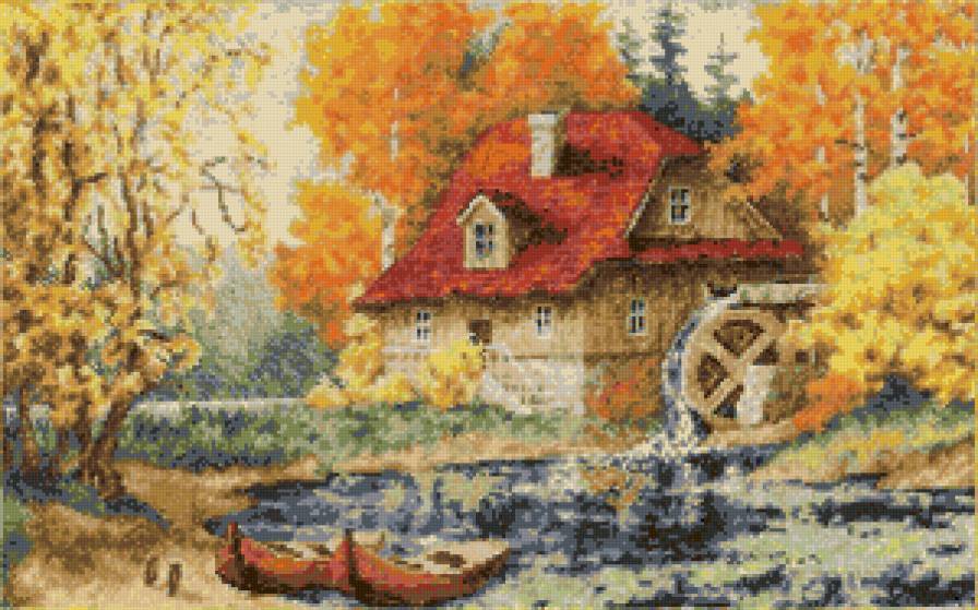 мельница осень - предпросмотр