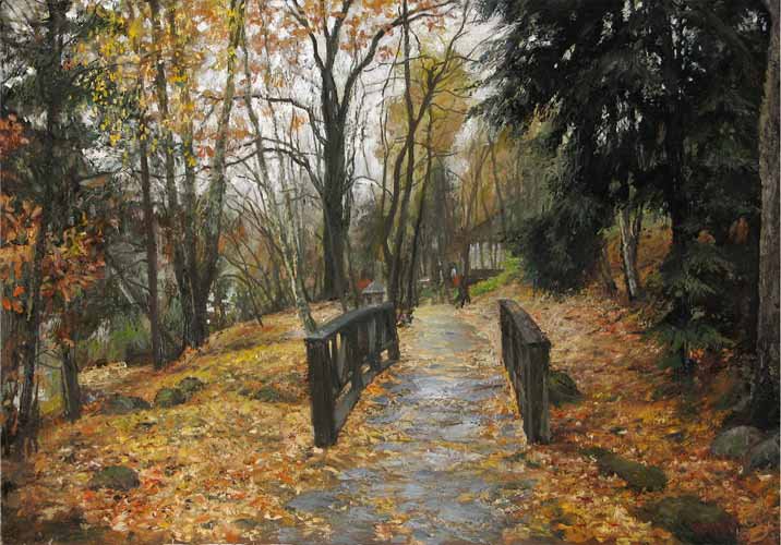 мостик влюбленных - осень, лес, пейзаж - оригинал