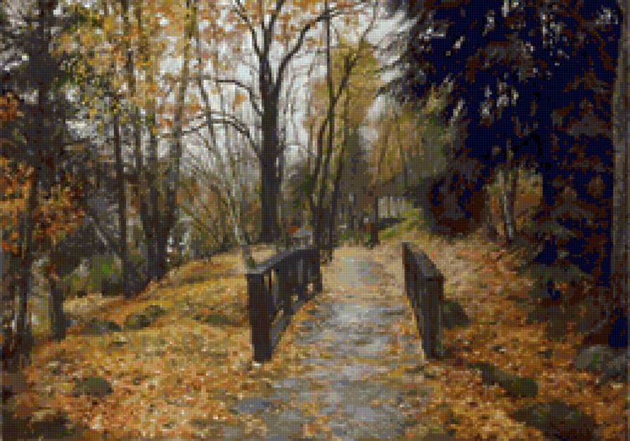 мостик влюбленных - лес, пейзаж, осень - предпросмотр