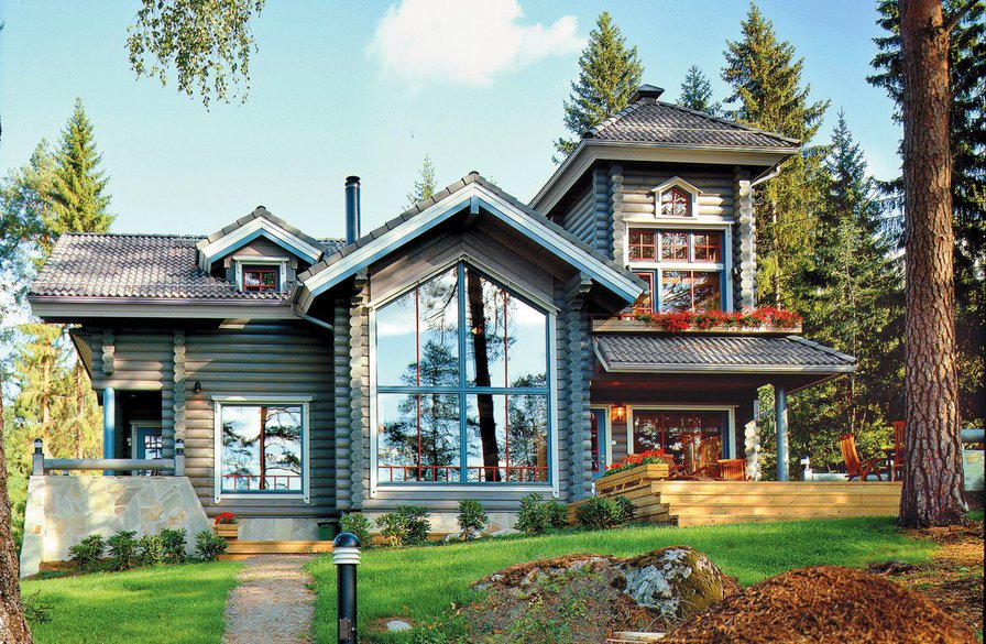 домик - особняк, домик, терем, коттедж, деревянный, дом, изба - оригинал