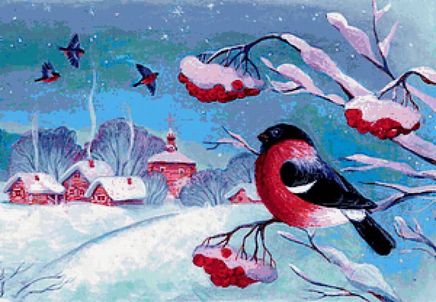 Снегири - снегири, зима - предпросмотр