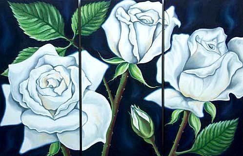 Триптих "Розы" - триптих, розы, цветы - оригинал
