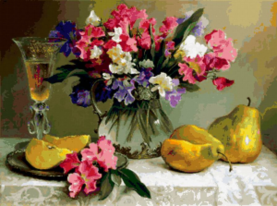 НАТЮРМОРТ С ЦВЕТАМИ - натюрморт, цветы - предпросмотр