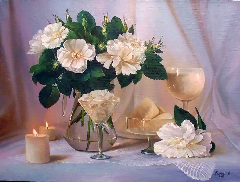 НАТЮРМОРТ С ПИОНАМИ - натюрморт, цветы, пионы - оригинал