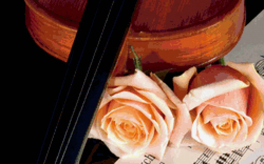 музыка и розы - цветы - предпросмотр