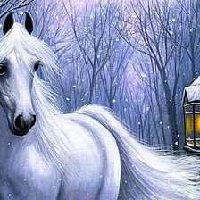 Оригинал схемы вышивки «Белый конь» (№169062)