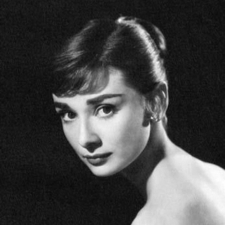 Одри Хепберн 100х100 - одри, монохром - оригинал