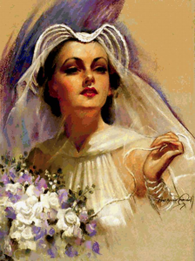 Невеста - свадьба, живопись - предпросмотр